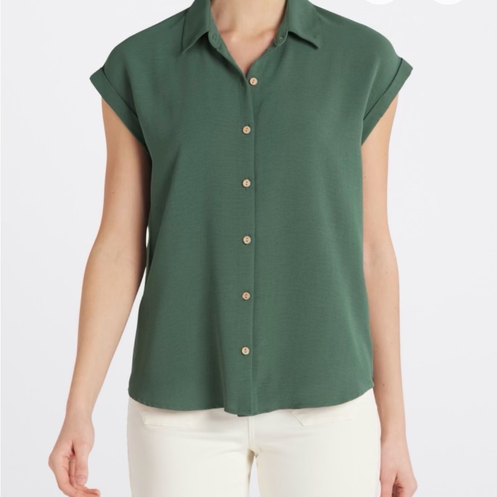 Elegant Forest Green Button-Down Shirt